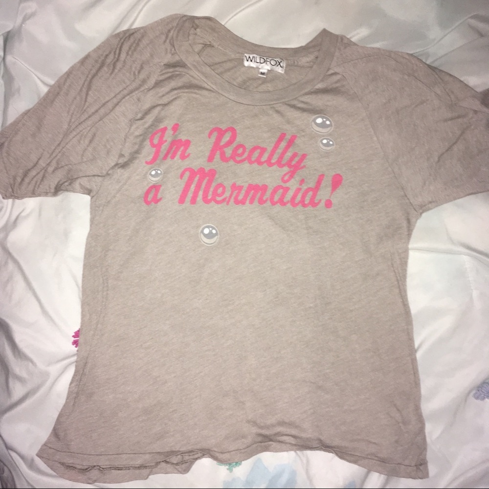 Wildfox I’m really a mermaid gray tee M